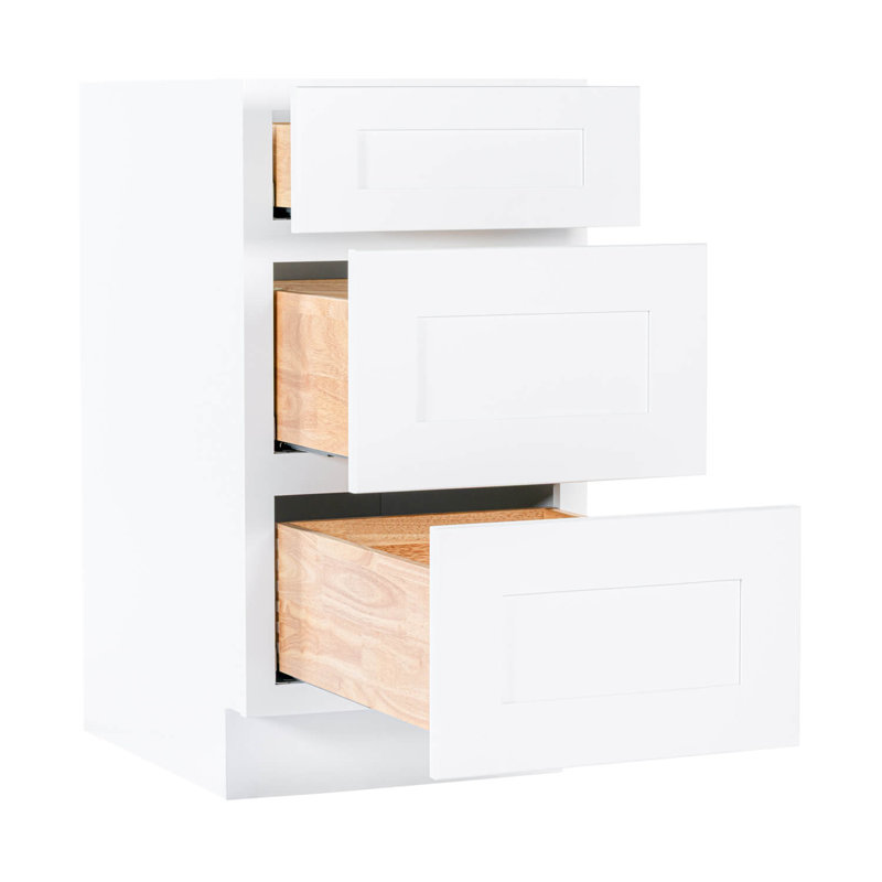 Base de meuble-lavabo 3 tiroirs blanc Shaker
