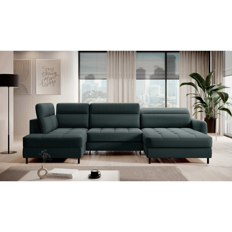 Meria 5 Seater Sofa Bed, Right Hand Facing, Dark Green