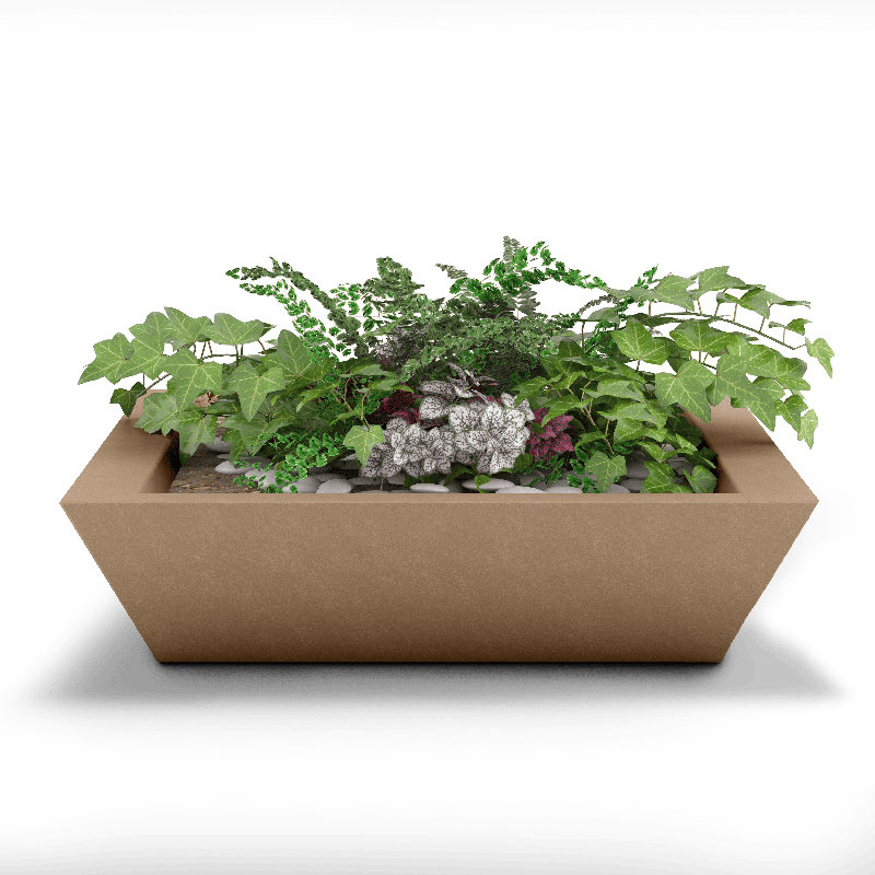Newport Shallow Concrete Planter , Adobe Bluff, 7" H x 30" W x 30" D