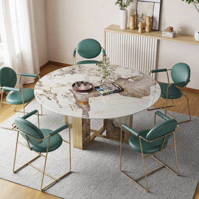 Modern Round Sintered Stone Dining Table Sets