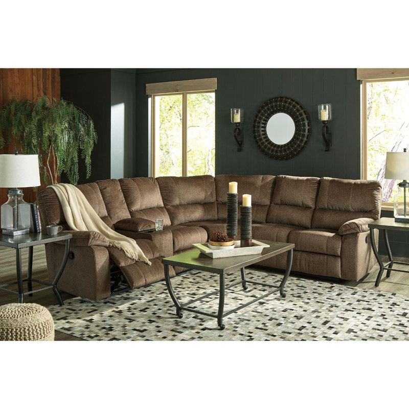 Canapé modulaire inclinable de 195 po Platz, Polyester moka