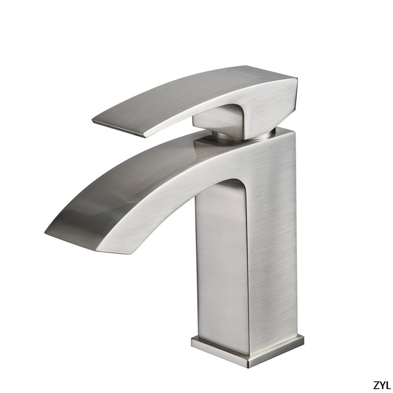 Brushed Nickel Bathroom Faucet,Faucet For Bathroom Sink, Single Hole Bathroom Faucet Modern Single Handle Vanity Basin Faucet