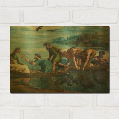 'The Miraculous Draught of Fishes' By Raphael Gold Metal Wall Art, 16" x 12"