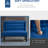 Blue Wingback Double Couch With Soft Cushion And Wood Frame Structure Elegant Linen Fabric Button Tufting Robust Legs,