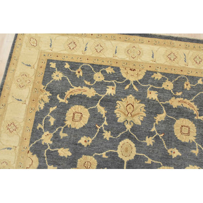Ziegler Rug 5’10” x 8’9” Blue Wool Traditional Hand-Knotted Oriental Carpet