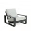 Ensemble de 2 chaises longues d'extérieur et d'intérieur en aluminium avec structure au fini noir et coussin gris-883079938-883079939