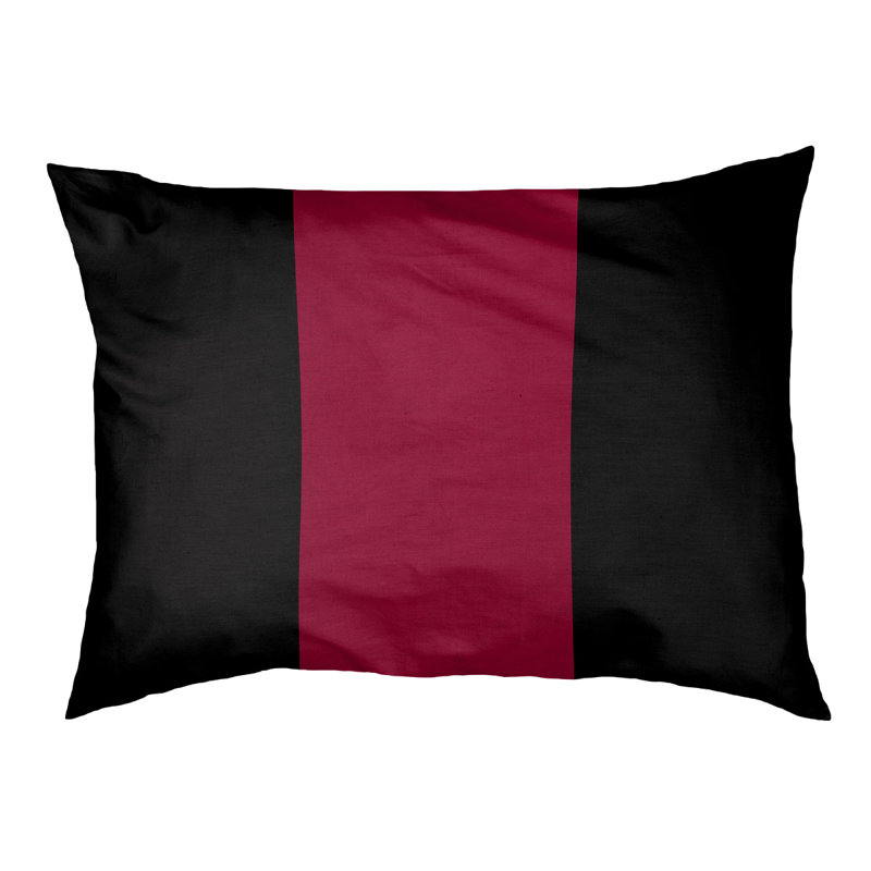 Coussin Designer, Moyen (L 18 po x l 28 po), Noir / rouge / noir