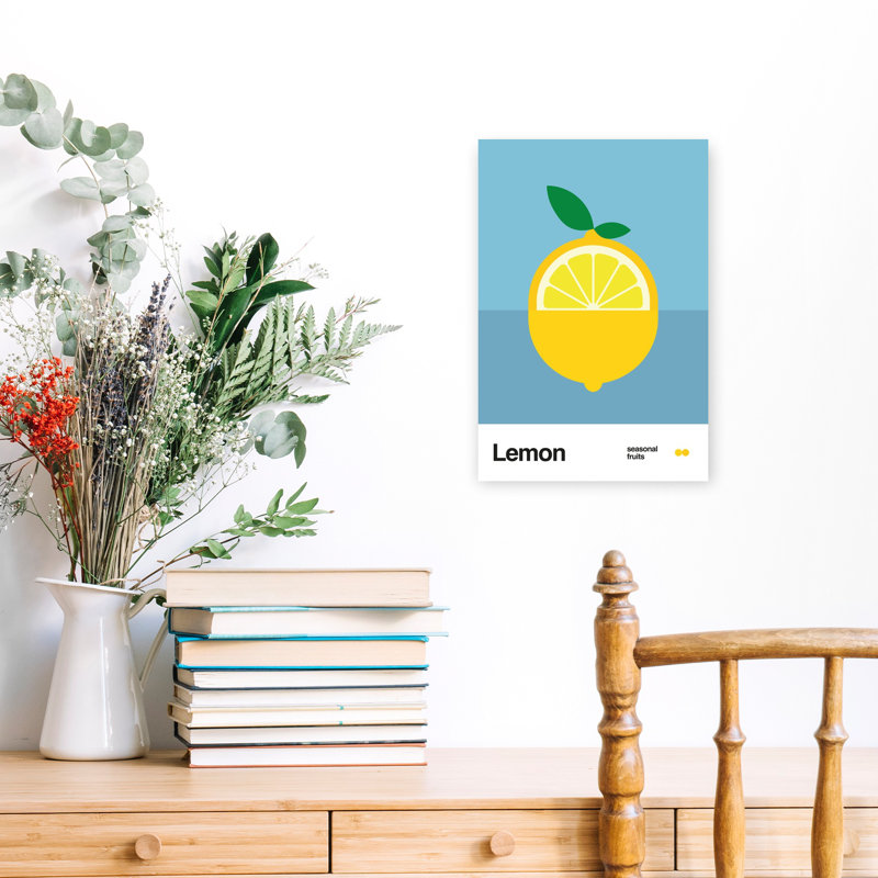 Contemporary Art Minimalist Vibrant Abstract Fruit Wall Art by David Vineis - Wrapped Canvas Print, 45.72 cm H x 30.48 cm W