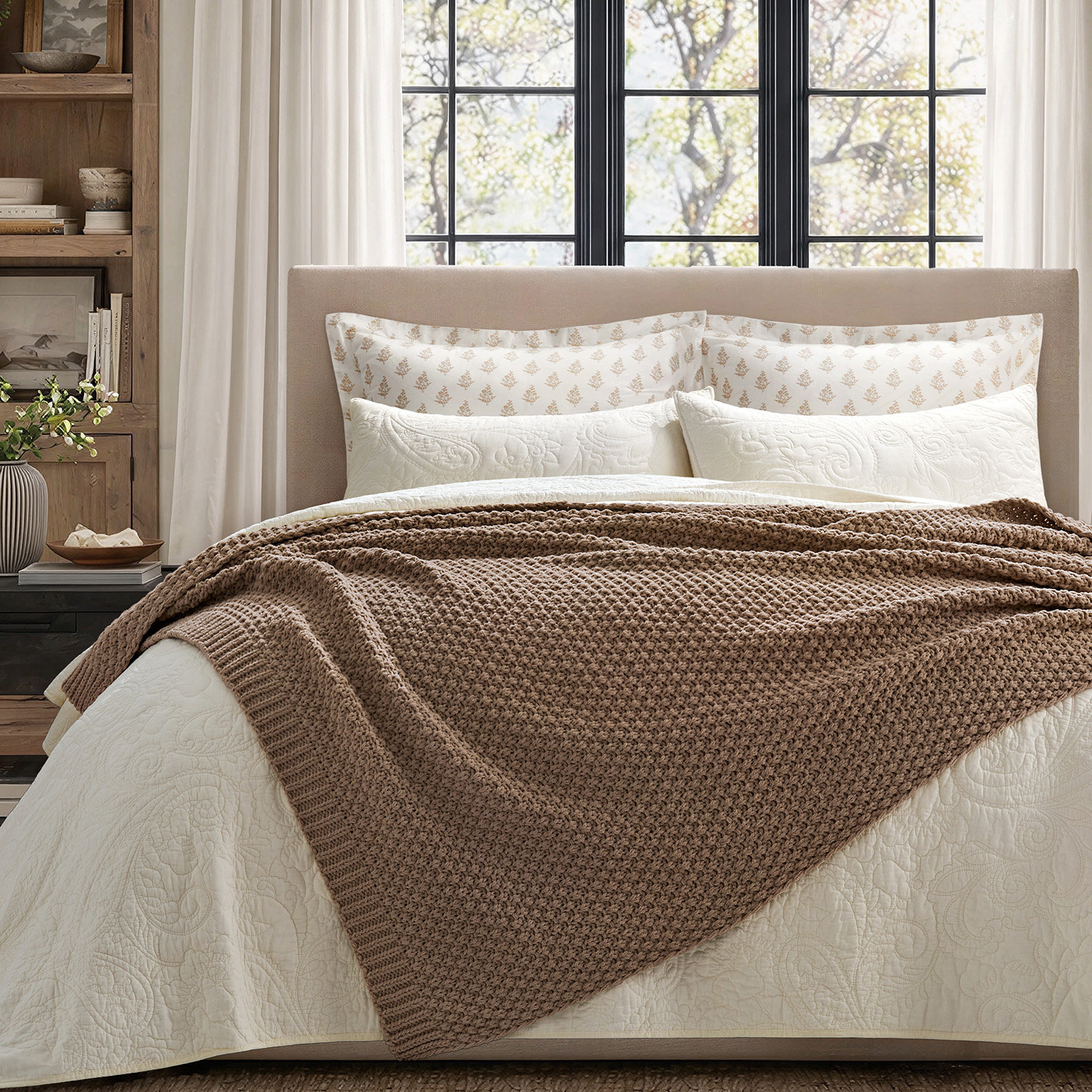 Chunky Chenille Weighted Throw Blanket, 60" L x 50" W, Rosewood