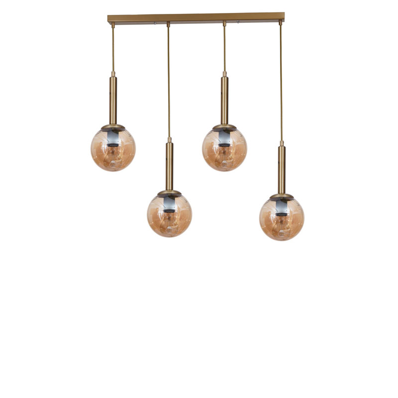 Lustre, 4 étages, Quatre lumières, Miel / or