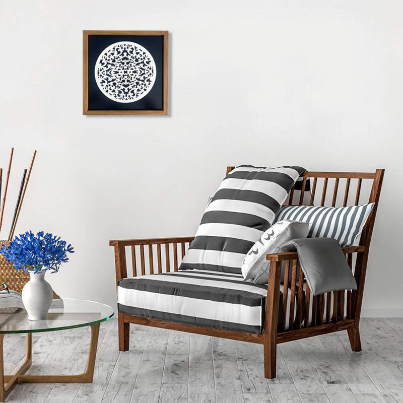 Art mural mandala 3D noir et blanc