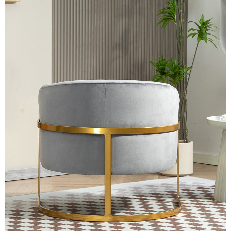 Fauteuil en velours doré, Gris