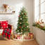 Arbre de Noël artificiel cyprès 6 pi, faux arbre avec 350 lumières DEL blanc chaud - Cèdre moderne mince et pré-éclairé avec support en métal robuste pour la décoration des Fêtes-131269766
