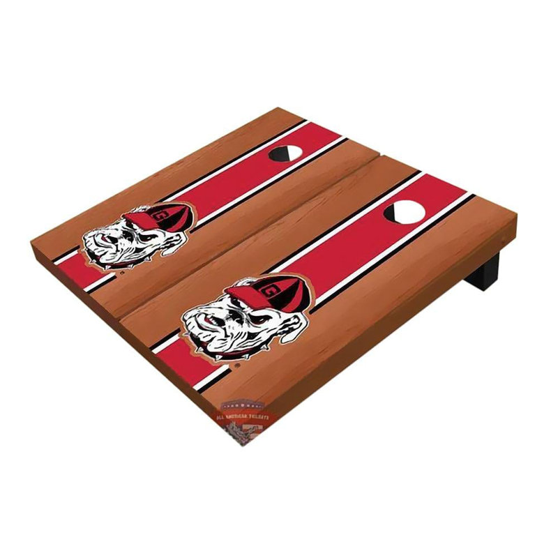 2' X 3' NCAA Team Stripe Themed Cornhole Boards, Georgia Bulldogs, Red Rosewood