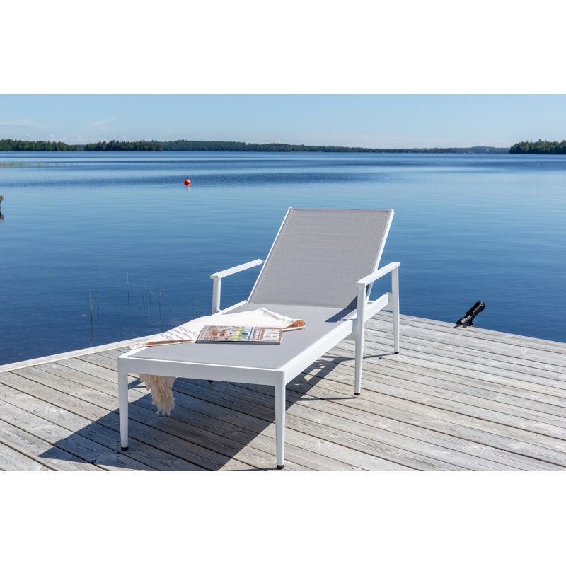 Elmerine 195cm Long Reclining Single Sun Lounger, White
