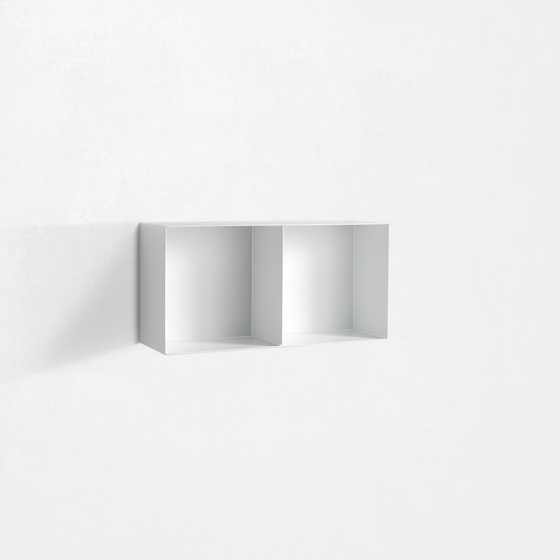 Bolick 2 Piece Metal Cube Shelf, Matt White