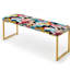 Banc rembourré géométrique doré-135551451
