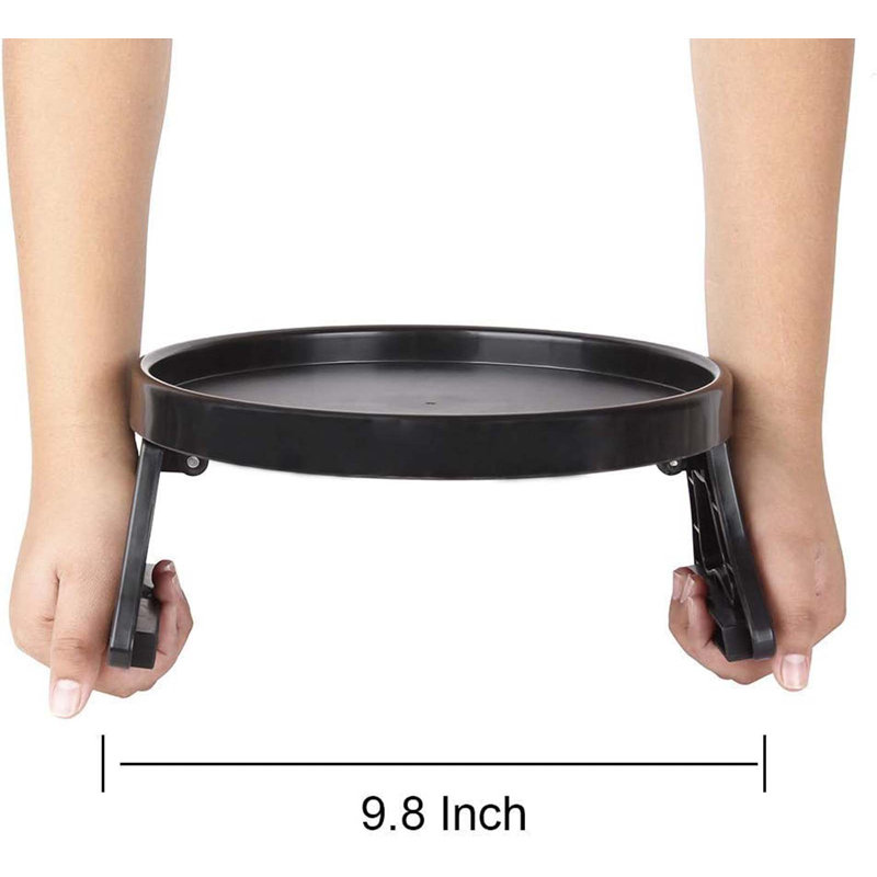 Sofa Arm Clip Tray, Side Table For Remote Controls/Drinks/Gamepads Holder (Brown), Black