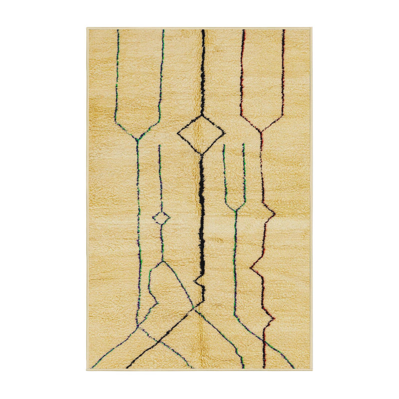 Tapis abstrait à motif abstrait moderne 2905, Rectangle 2 pi x 3 pi