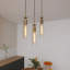 Pendant Light Fixtures, 3 Pack Modern Pendant Lighting With Clear Striped Glass Shade