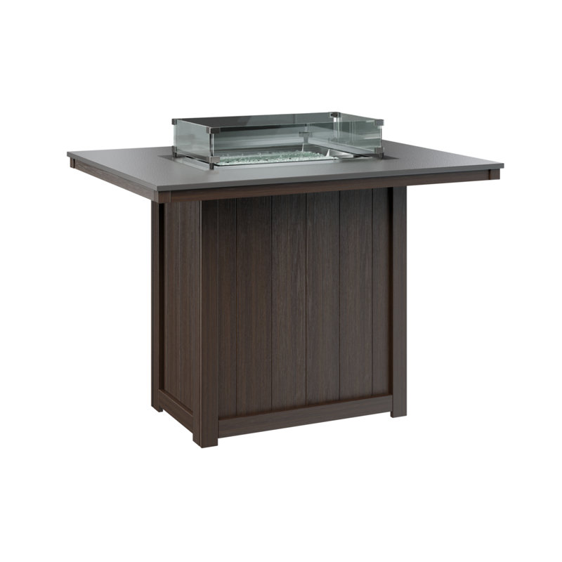 Foyer de table berlinois Donoma, Plateau martelé en acier inoxydable avec base en , H 39 po x l 41 po x P 54 po