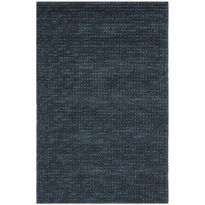 Nubby Tweed Msj Hand Woven Jute/Cotton Solid Color Rug in Dark Gray