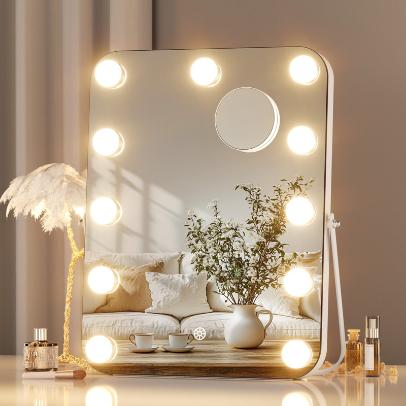 1 Small Metal Rectangle Make up Mirror, 14" x 12"
