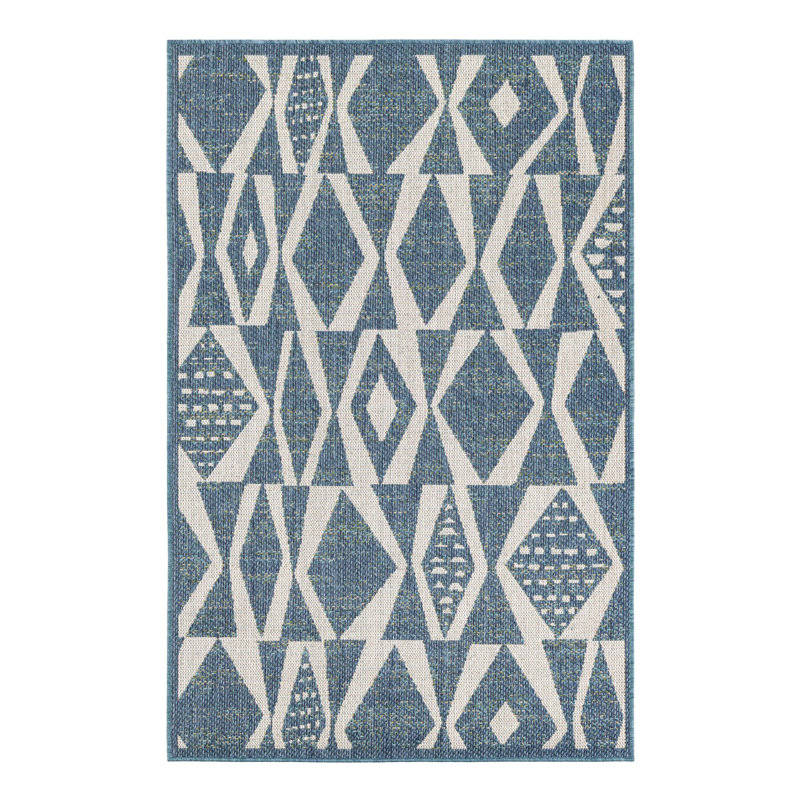 Geometric Indoor / Outdoor Rug, Rectangle 4'1" x 6'1"