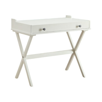 34" Antiqued White Wood Flip Top Desk