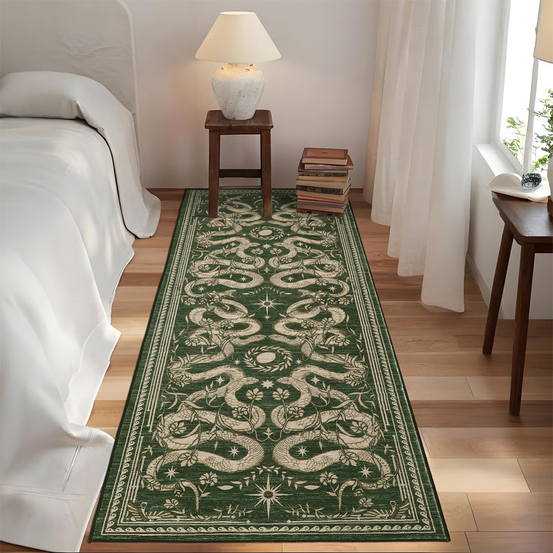 Snakes Machine Washable Area Rug Non Slip Wild Life Serpent Print Rug Low Pile Aesthetics Carpet for Living Room Bedroom Office