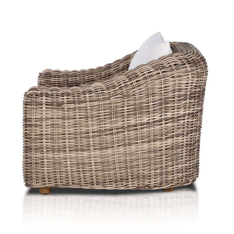 Messina Outdoor Teak Lounge Chair, White, Brown