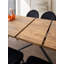 Table de salle à manger moderne extensible, brun, 63,0 x 31,1 x 30,9 pouces (extensible à 78,7 pouces) | 100% panneau de particules enduit de mélamine, 0,7 po d'épaisseur | Pieds statiques en fer teint, parfait pour les maisons industrielles et contemporaines