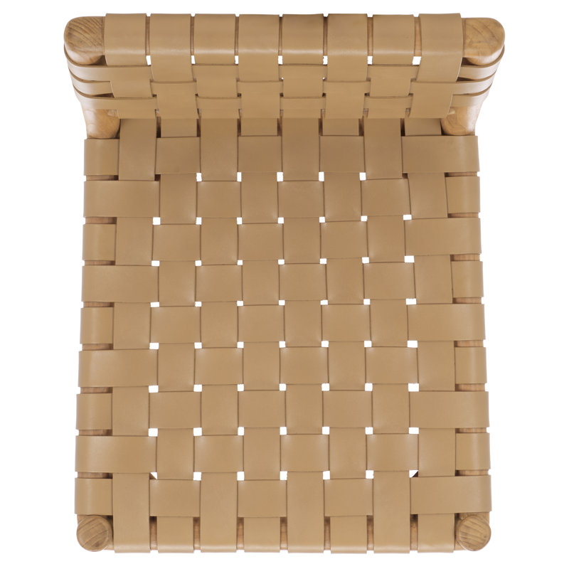 Jeremiah Woven Leather Counter Stool, Tan, Natural