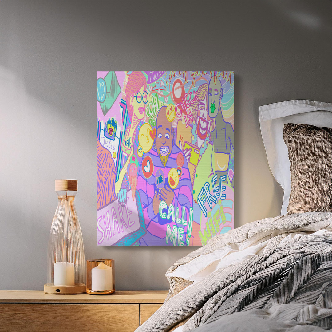 Social Media Canvas Wall Art, Pop Art Canvas Print, Gallery Wrapped Canvas, Modern Decor, Ready to Hang, Archival Quality Canvas Art