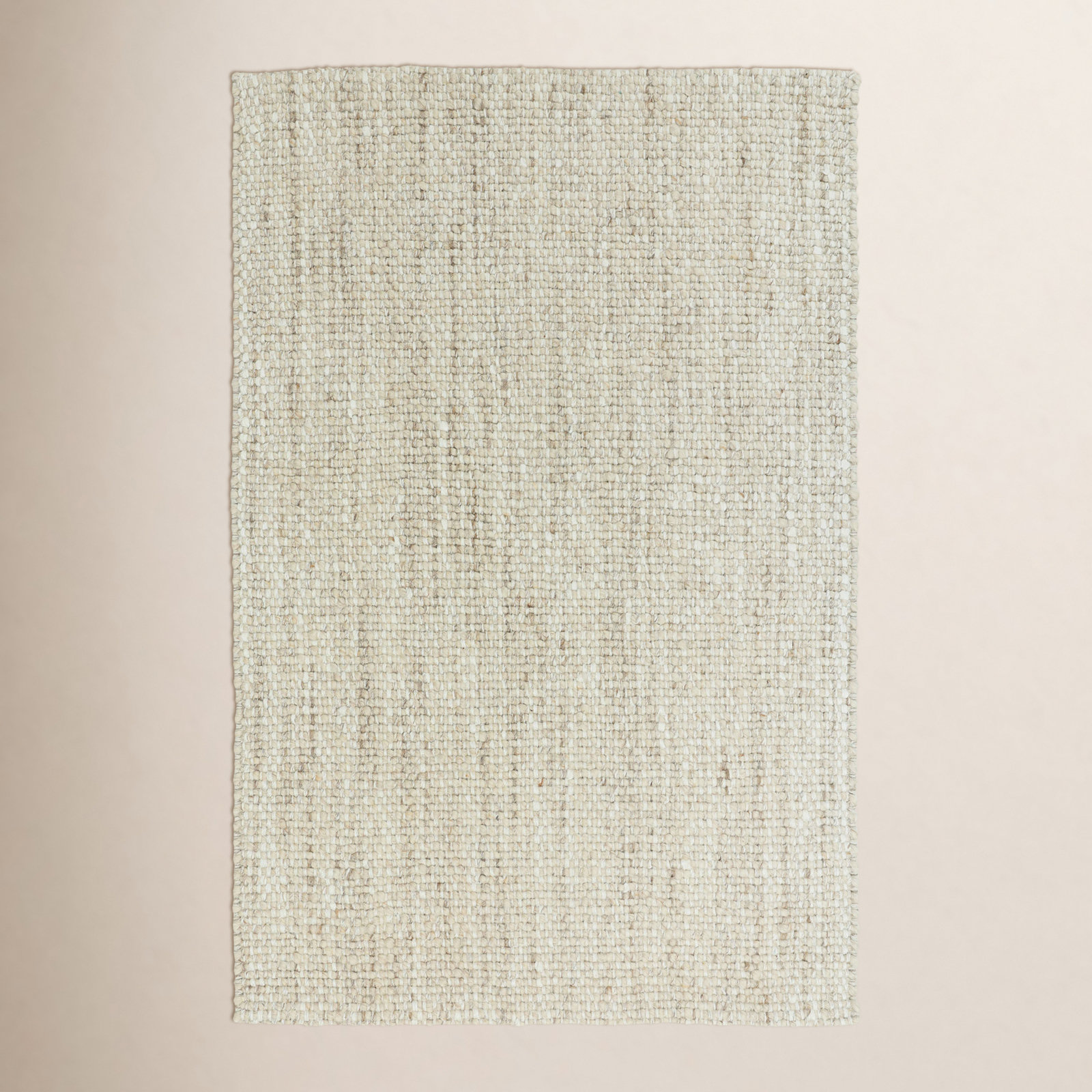 Flatweave Abstract Wool Rug, Beige, Rectangle 2' x 3'