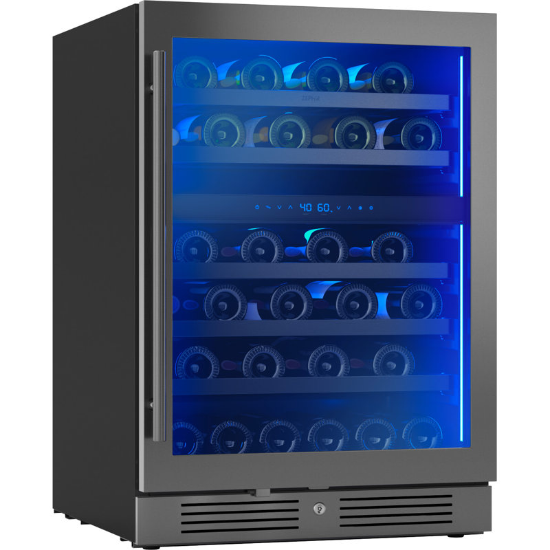 Zephyr Presrv 24" 45-Bottle Dual Zone Wine Cooler, Black