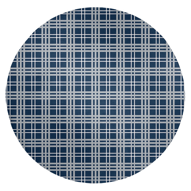 Plaid Indoor Rug, Round 5'