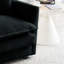 Couchette de salon 2 en chenille noire - rembourrée en bois massif avec rembourrage en éponge haute et confortable