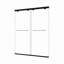 Porte de douche coulissante double sans cadre 60 "x 76" nord-américaine avec fonction de fermeture douce réglable en verre trempé de 8 mm avec nettoyage facile et anti-déflagrant
