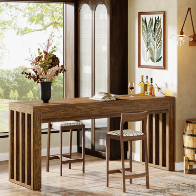 63-inch Rectangular Long Bar Table,  Counter Height Pub Table by Millwood Pines