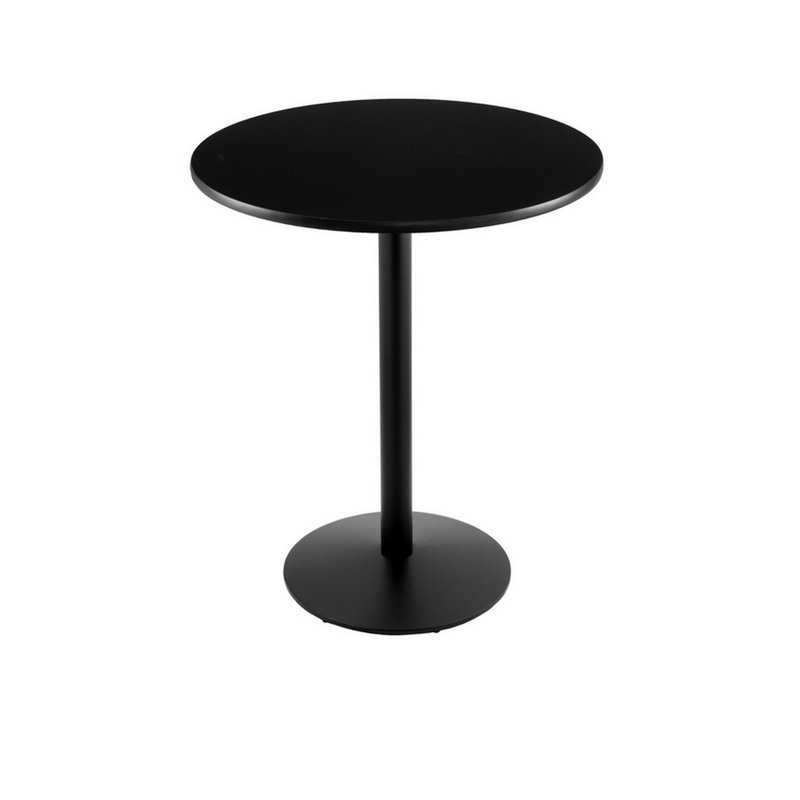 Bar Height Pedestal Table, Black, 30" L x 30" W, Black