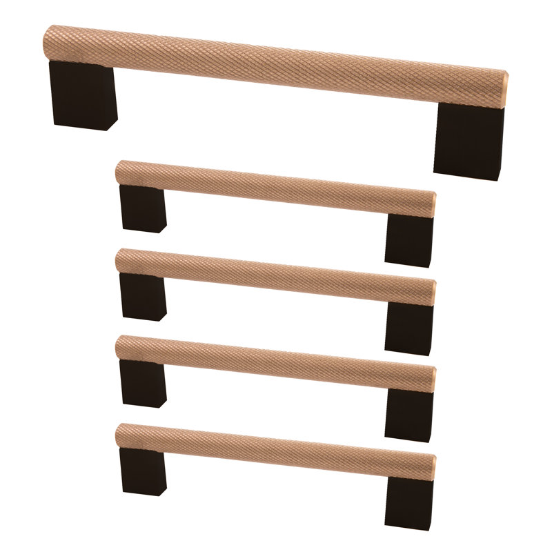Design House Stone Ridge 5-in Pulls and Satin Nickel 5-Pack, Gold/Matte Black