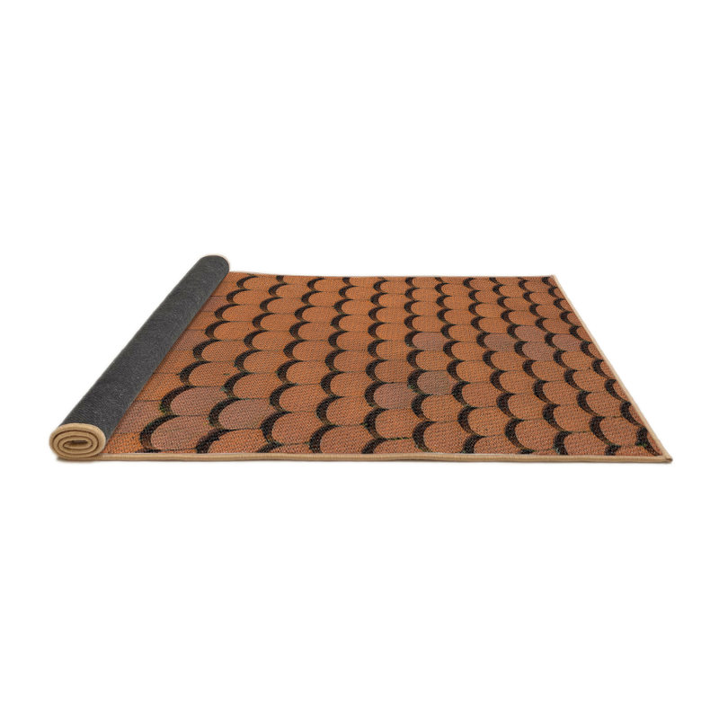 Tapis de zone orange à motif, Rond 3 pi