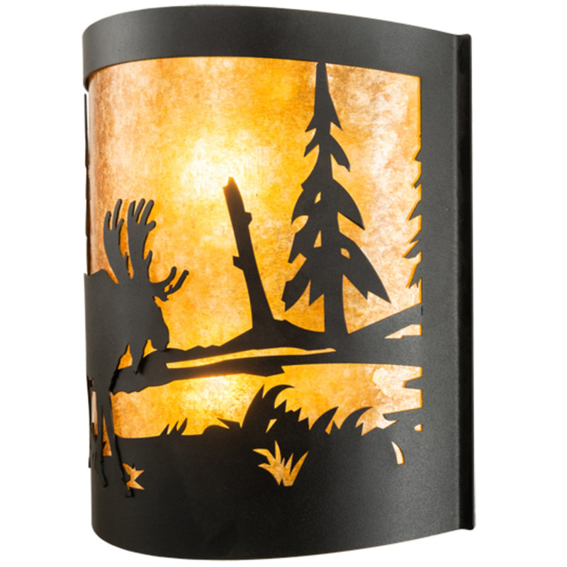 Moose At Lake 2 - Light Flush Mounted Sconce