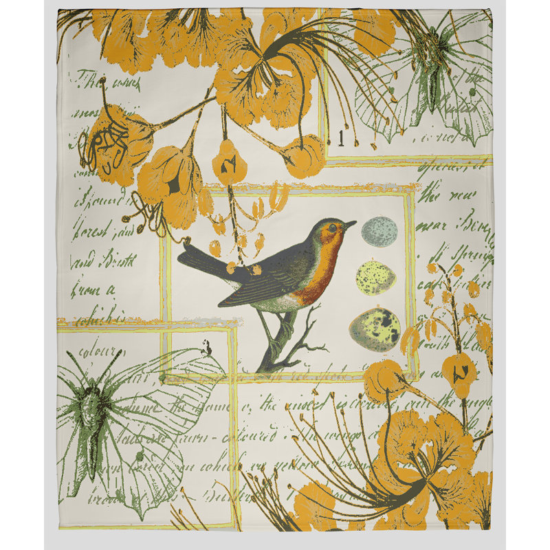 Funky Junky Fleece Throw Blanket, 50" W x 60" L, Mango