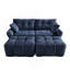 Ensemble de canapé 2 places avec 2 repose-pieds et coussins décoratifs en chenille moelleuse idéale pour un salon ou un dortoir-1043359280