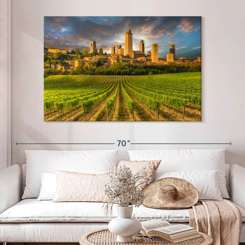 Ravi San Gimignano Sunset, 34" H x 51" W