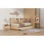 Lit de jour en bois avec tablettes de rangement, USB et lit gigogne-1061948791