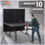 [Table pliante] Table de tennis de table pliante 9 pi 2 raquettes, 3 balles, 1 filet et un ensemble de poteaux pliables noirs, 8 roues pour un déplacement facile