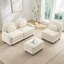 Canapé modulaire courbé 3 places avec repose-pieds et coussins double couche-132903527-132903528